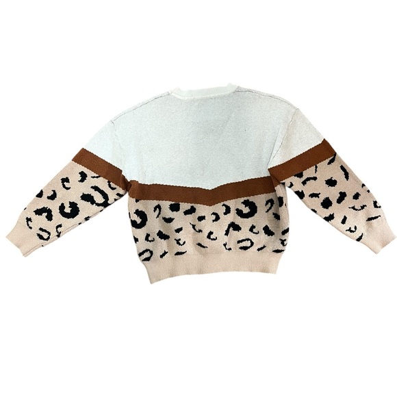 Shein Leopard Print Crew Neck Sweater - Picture 4 of 4